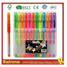 12 PCS Gel Ink Pen Set em caixa de plástico